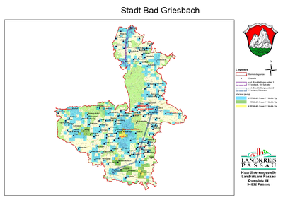 Karte zur vorläufigen Breitbanderschließung in Bad Griesbach I
