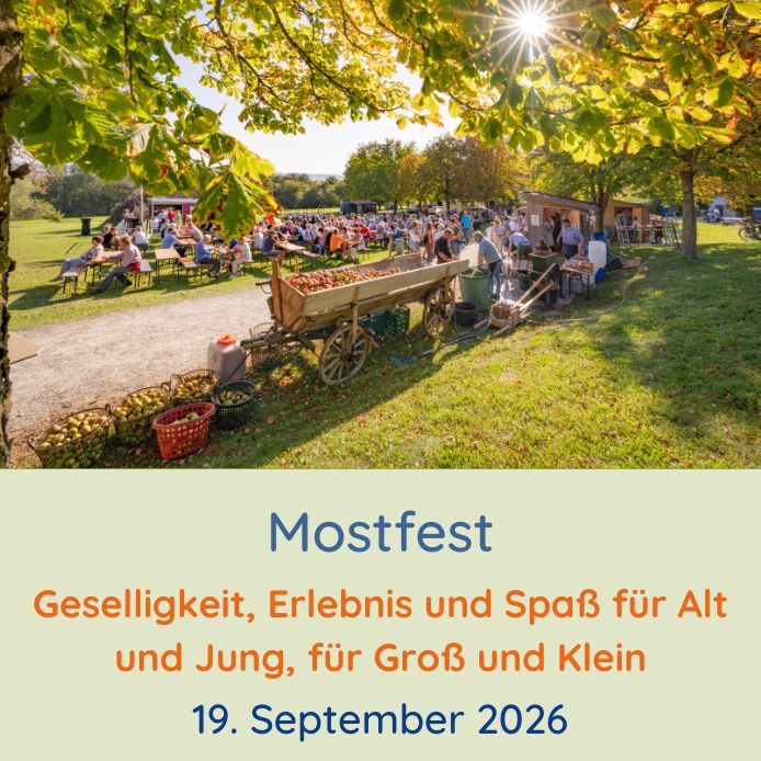 Mostfest auf der Kurwiese Das Mostfest am 19.09.26 läutet den Genussherbst 2026 ein.